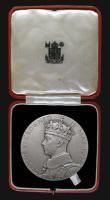 London Coins : A172 : Lot 744 : Coronation of George VI 1937 The Official Royal Mint issue 57mm diameter in silver Eimer 2046a, 84.3...