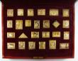 London Coins : A172 : Lot 782 : Stamp Ingots - The Empire Collection a 25-piece collection in silver gilt, by Hallmark Replicas, tot...