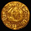 London Coins : A172 : Lot 857 : Half Angel Henry VIII First Coinage S.2266, North 1761, Schneider 566, mintmark Castle 2.60 grammes,...