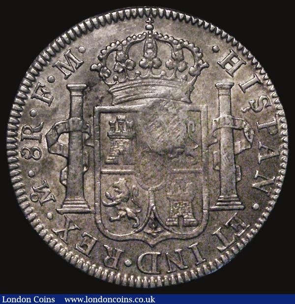 London Coins : A173 : Lot 1645 : Dollar George III Oval Countermark on a Mexico 8 Reales 1795 FM Mo ESC 129, Bull 1852 Countermark NE...