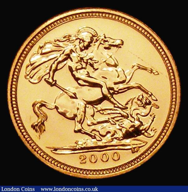 London Coins : A173 : Lot 1839 : Half Sovereign 2000 S.SB4 Lustrous UNC with some hairlines