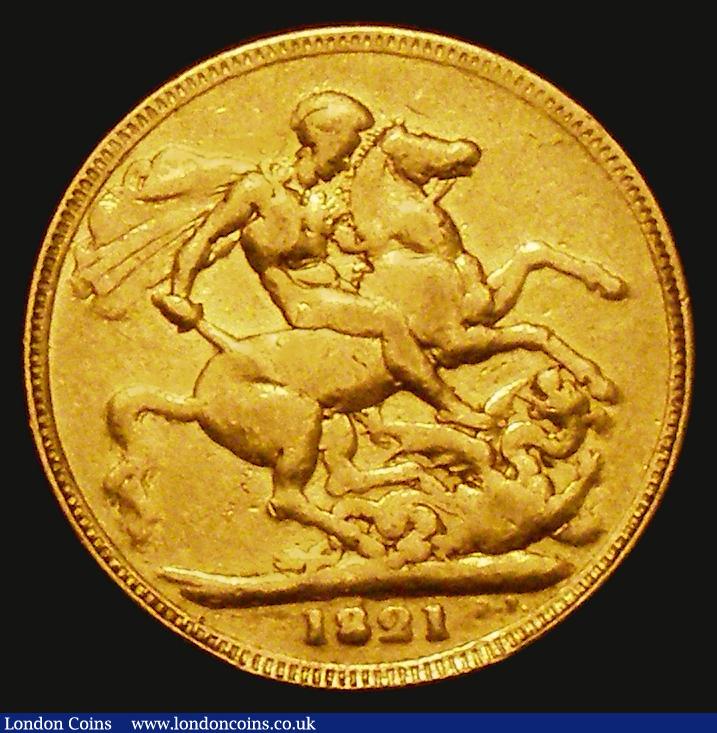 London Coins : A173 : Lot 2150 : Sovereign 1821 Marsh 5, S.3800 VG Ex-Jewellery, 7.73 grammes, with much of the edge milled smoothed