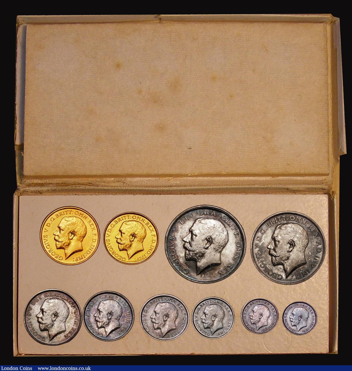 London Coins : A173 : Lot 419 : Proof Set 1911 Short Set (10 coins) Sovereign, Half Sovereign, Halfcrown, Florin, Shilling, Sixpence...