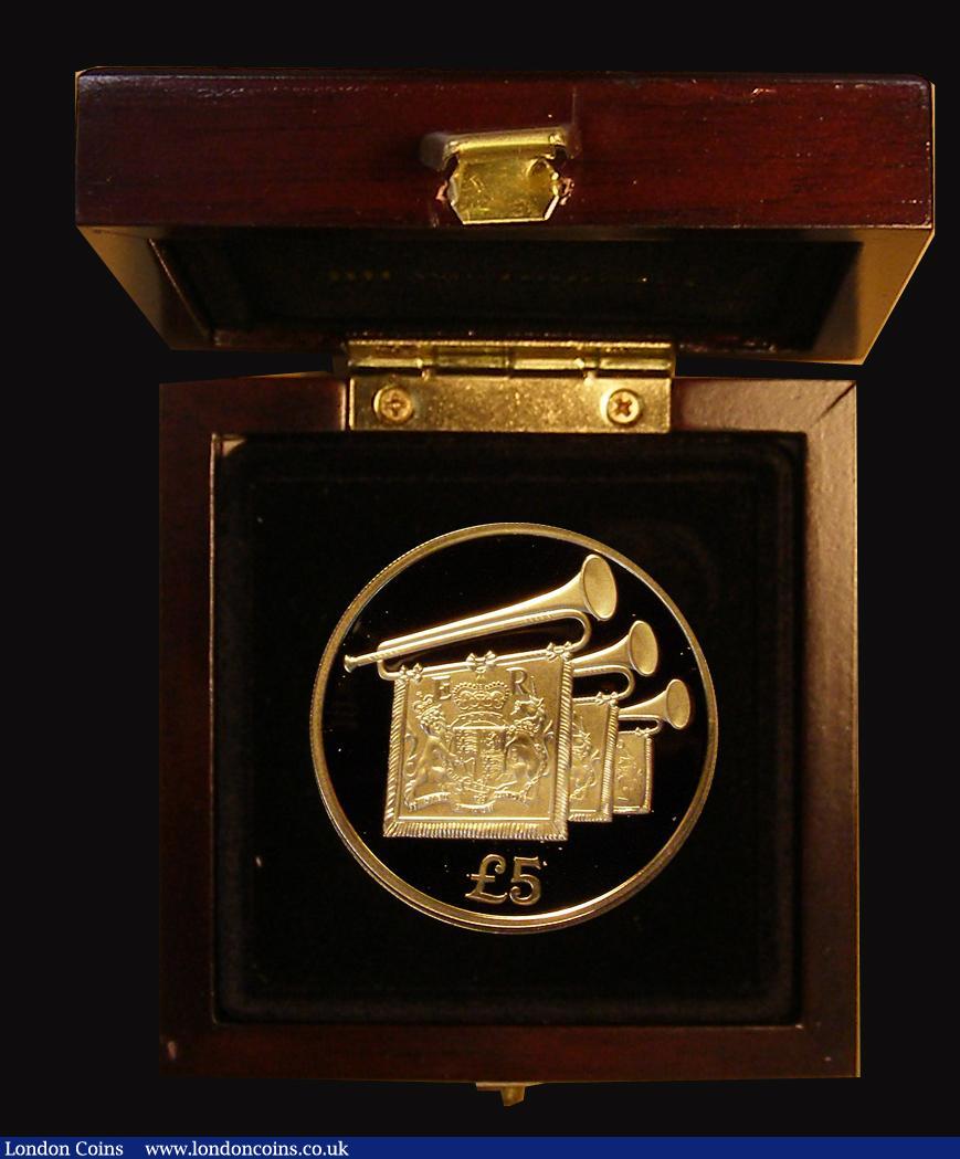 London Coins : A173 : Lot 664 : Guernsey Five Pounds 2012 Diamond Jubilee of Queen Elizabeth II Gold Proof the obverse with the port...