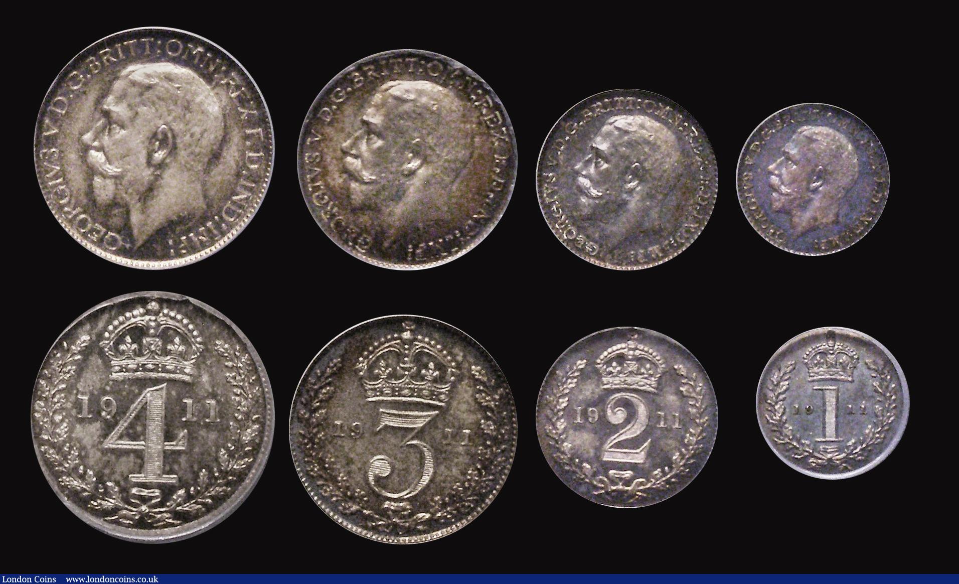 London Coins : A173 : Lot 891 : Proof Set 1911 (8 coins) in LCGS holders comprising Halfcrown 1911 Proof ESC 758, Bull 3710 nFDC att...