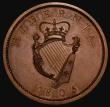London Coins : A173 : Lot 1420 : Ireland Penny 1805 Bronzed Proof S.6620 UNC with a small rim nick and a contact mark on the reverse
