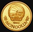 London Coins : A173 : Lot 1473 : Mongolia 750 Tugrik Gold 1980 International Year of the Child KM#40 Reverse: Children dancing, Gold ...