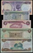 London Coins : A173 : Lot 157 : Iraq  (5) from the first Gulf War each note stamped CERTIFIED OFFICIAL MINISTRY OF DEFENCE Dinar P69...