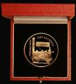 London Coins : A173 : Lot 606 : Alderney Five Pounds 2004 The Rocket (Steam Train) Gold Proof FDC cased as issued with certificate