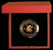 London Coins : A173 : Lot 676 : Hong Kong $1000 1980 Year of the Monkey KM#47 Gold Proof FDC in the red case of issue with certifica...