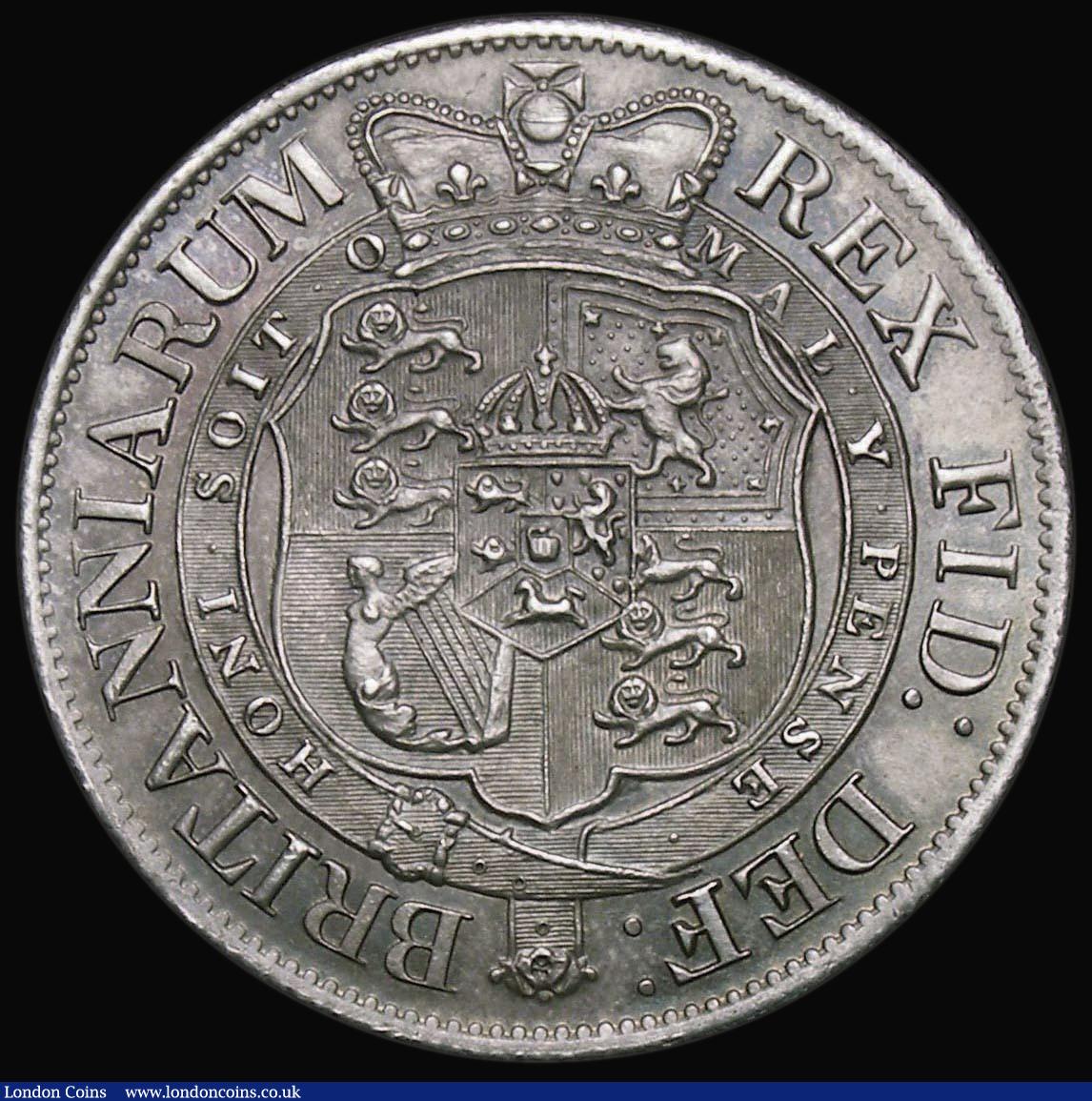 London Coins : A174 : Lot 1729 : Halfcrown 1817 Small Head ESC 618, Bull 2096 UNC with an overall subtle light tone enhanced by touch...