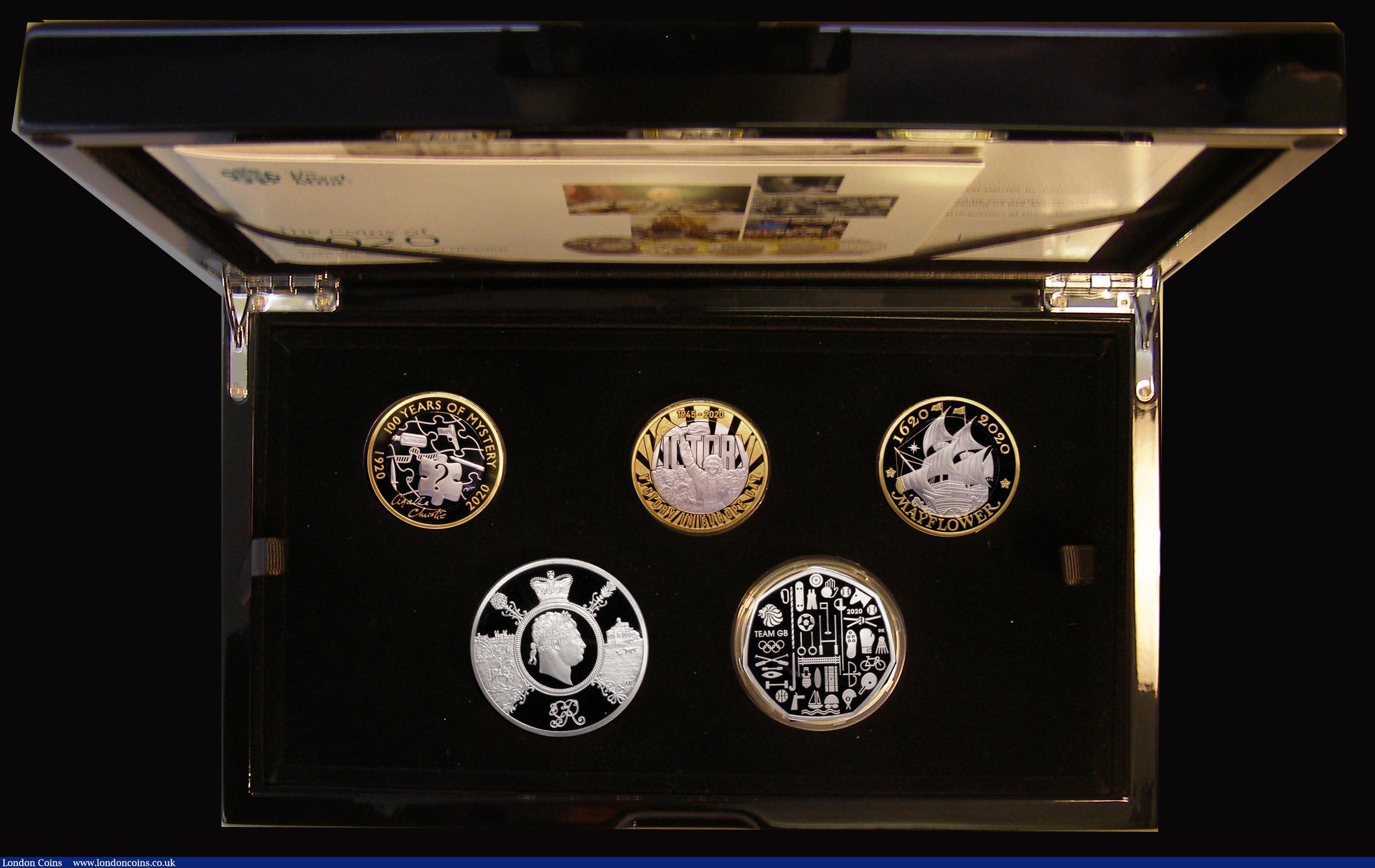 London Coins : A174 : Lot 465 : The 2020 United Kingdom Silver Proof Piedfort Commemorative Set an eye-catching 5-coin set comprisin...