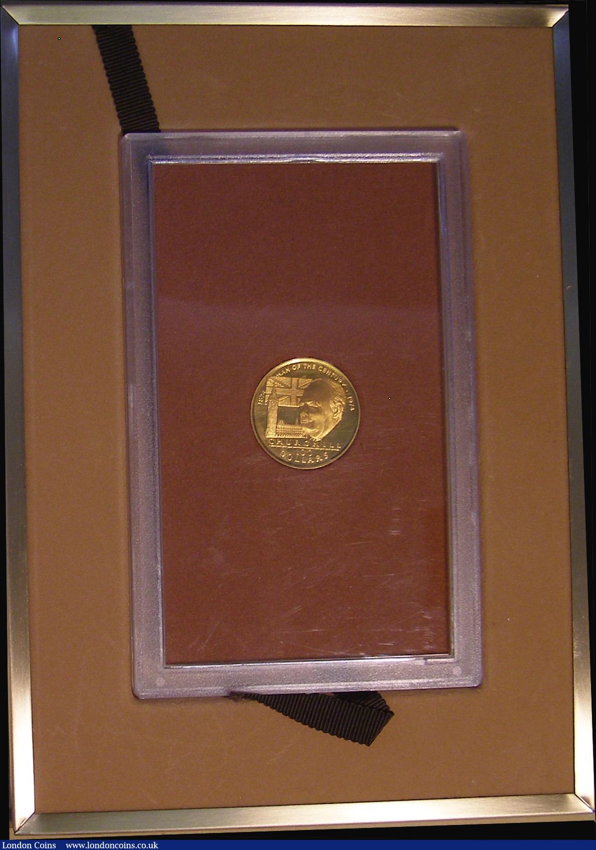 London Coins : A174 : Lot 559 : Cook Islands $100 Gold 1974 100th Anniversary of the Birth of Sir Winston Churchill Gold Proof KM#12...