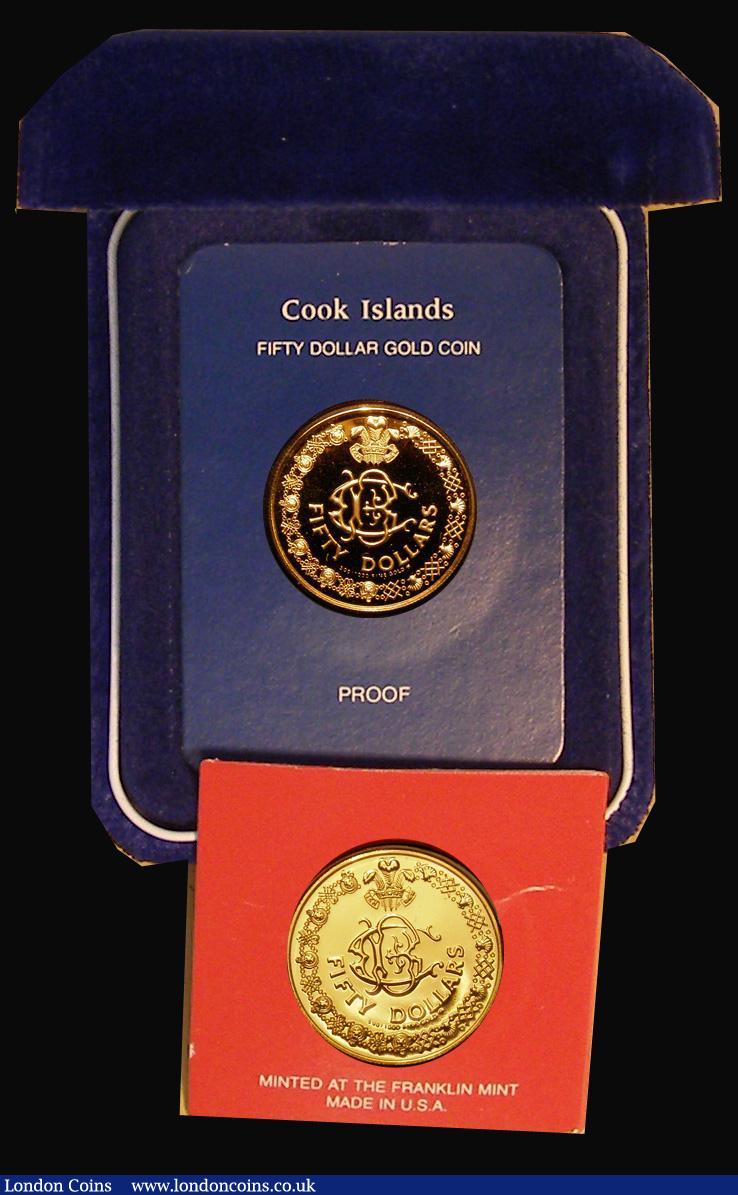 London Coins : A174 : Lot 560 : Cook Islands $50 Gold (2) 1981 Royal Wedding of Prince Charles and Lady Diana Spencer KM#27 Gold Pro...