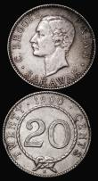 London Coins : A174 : Lot 1382 : Sarawak (2) 50 Cents 1927H KM#19 NVF with lightly pitted surfaces, 20 Cents 1900H KM#10 Good Fine wi...