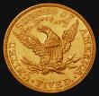 London Coins : A174 : Lot 1418 : USA Five Dollars Gold 1885 Closed 5 Breen 6731 GVF the obverse with some scratches