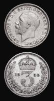 London Coins : A174 : Lot 1790 : Maundy Threepences (2) 1932 S.4045 VF with an edge bruise, 1935 S.4045 Good Fine
