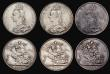 London Coins : A174 : Lot 830 : Crowns (6) 1887 ESC 296, Bull 2585 VF/GVF, 1888 Narrow Date ESC 298, Bull 2587 Fine/Good Fine with g...