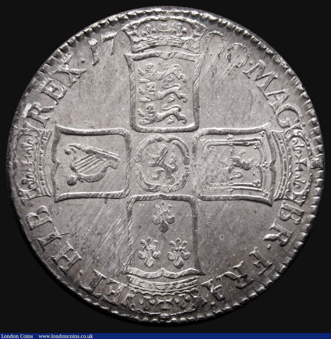 London Coins : A175 : Lot 1633 : Halfcrown 1700 DVODECIMO edge ESC 561, Bull 1043, UNC with choice multicoloured toning over original...