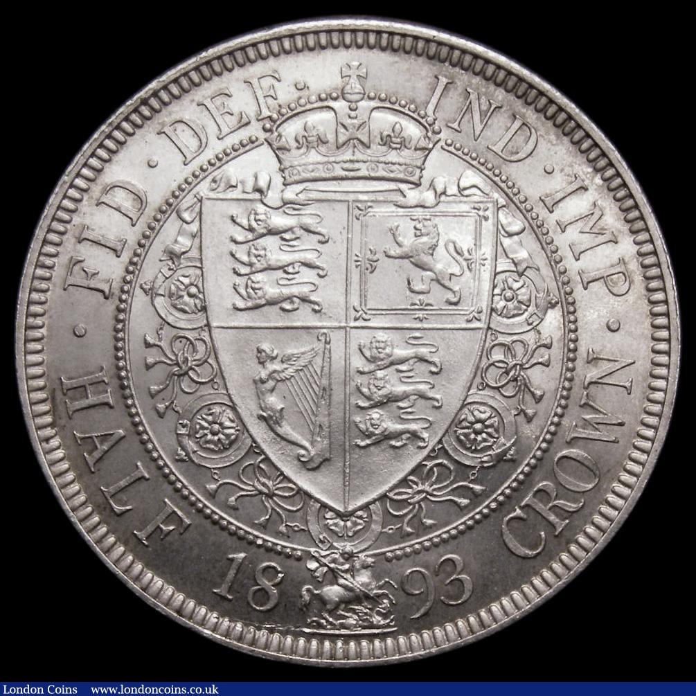 London Coins : A175 : Lot 1662 : Halfcrown 1893 ESC 726, Bull 2778, Davies 660 dies 1A, Lustrous UNC and choice with full mint lustre...
