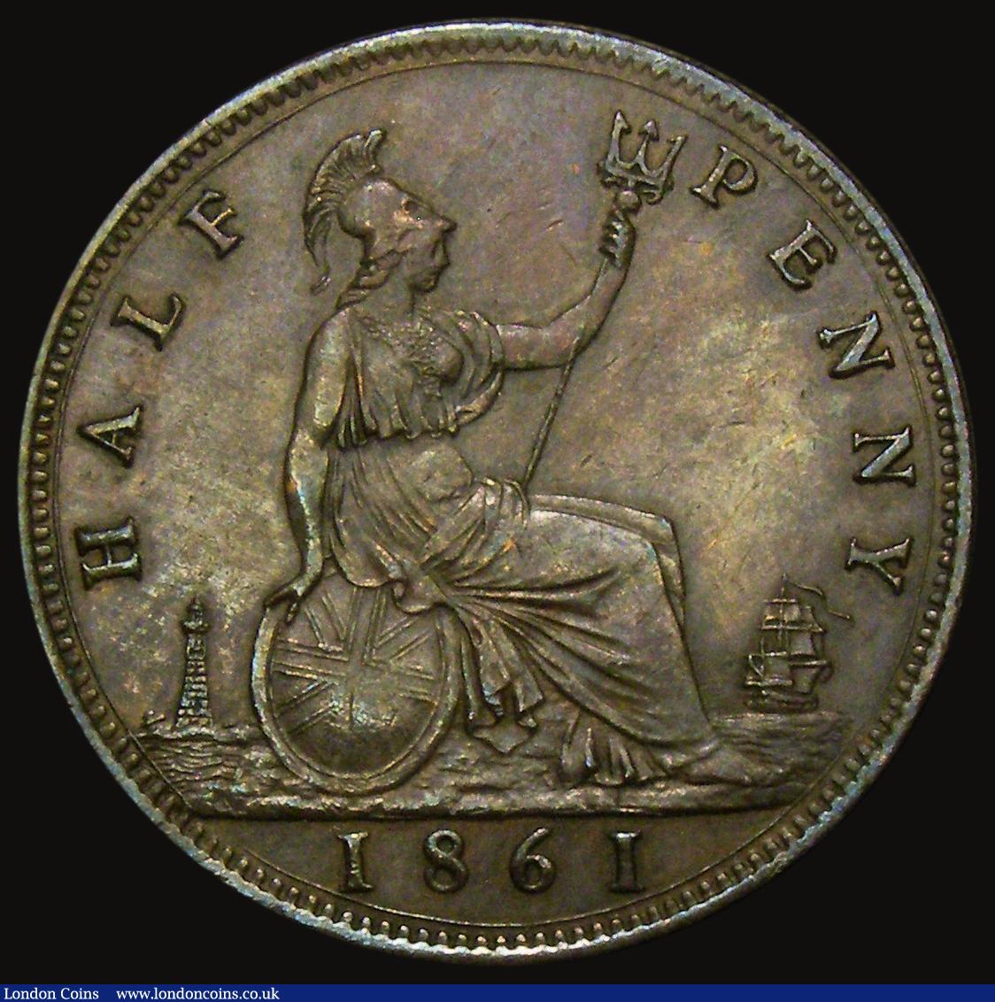 London Coins : A175 : Lot 2047 : Halfpenny 1861 Freeman 279 dies 7+F About EF in an LCGS holder and graded LCGS 60