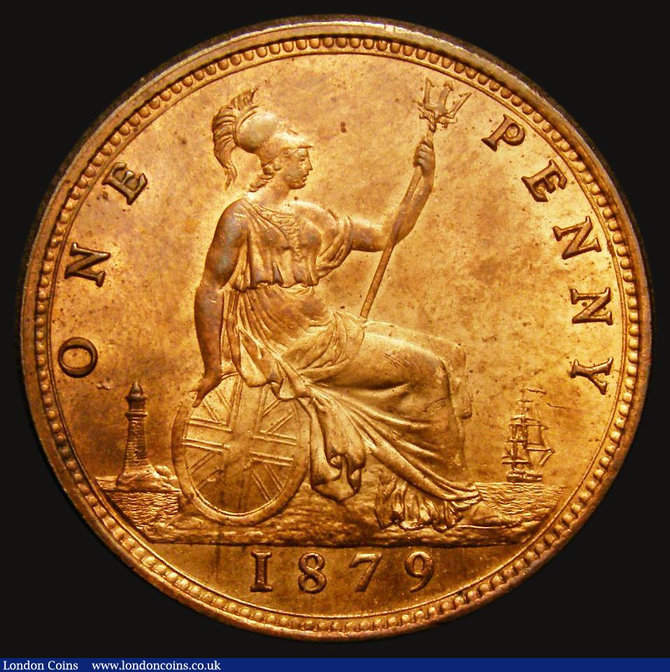 London Coins : A175 : Lot 2249 : Penny 1879 Freeman 97 dies 9+J, UNC with around 90% lustre, in an LCGS holder and graded LCGS 80, Ex...