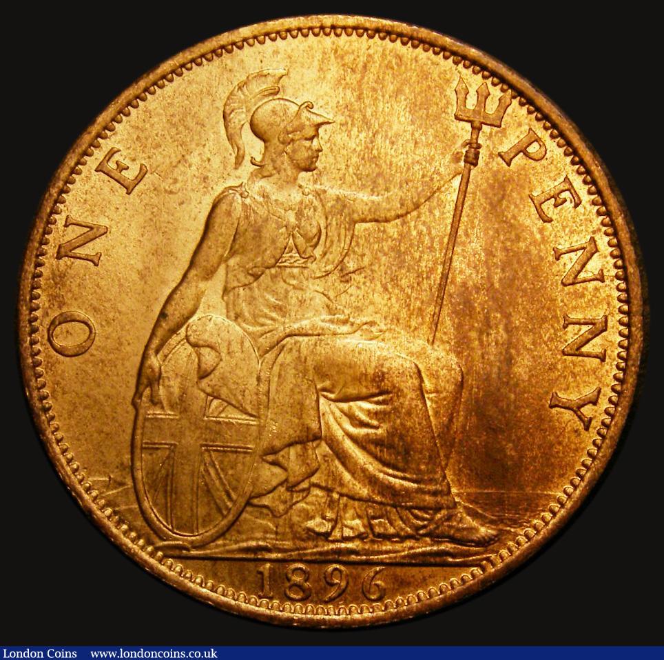 London Coins : A175 : Lot 2289 : Penny 1896 as Freeman 143 dies 1+B, Gouby BP1896Ac 11 teeth date spacing, UNC, the obverse with arou...
