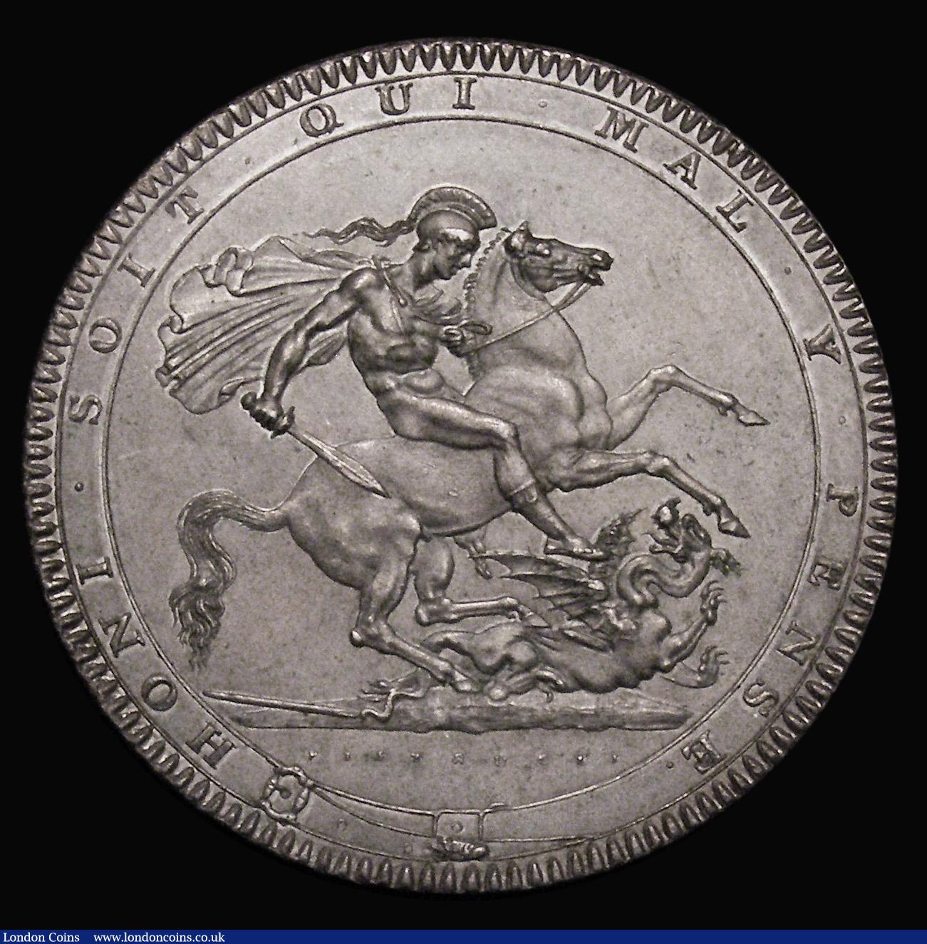 London Coins : A175 : Lot 2379 : Crown 1818 LIX ESC 214, Bull 2009 UNC with a subtle old tone, the obverse with some contact marks be...
