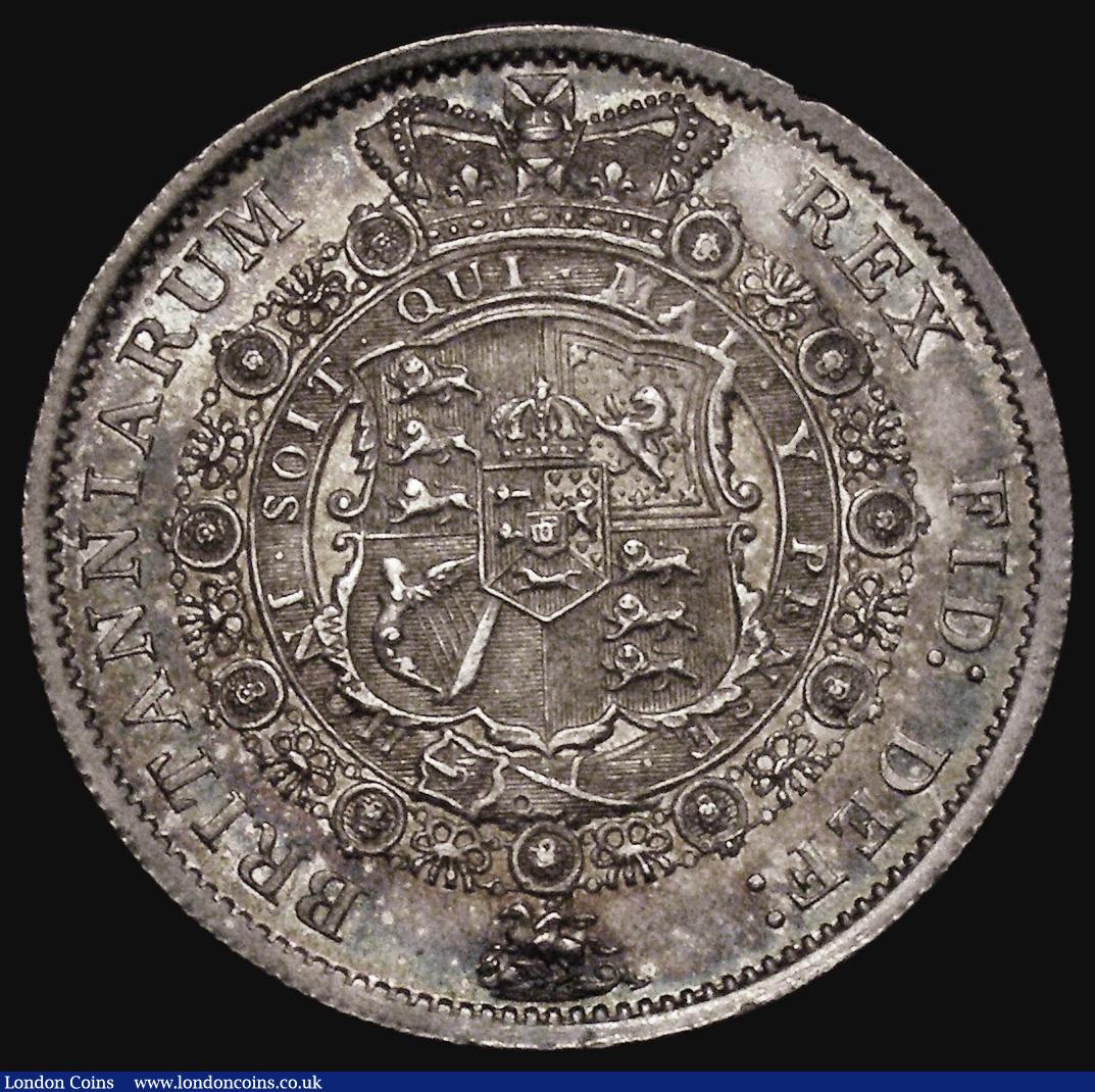 London Coins : A175 : Lot 2568 : Halfcrown 1817 Bull Head ESC 616, Bull 2090 NEF/EF with attractive blue and golden tone