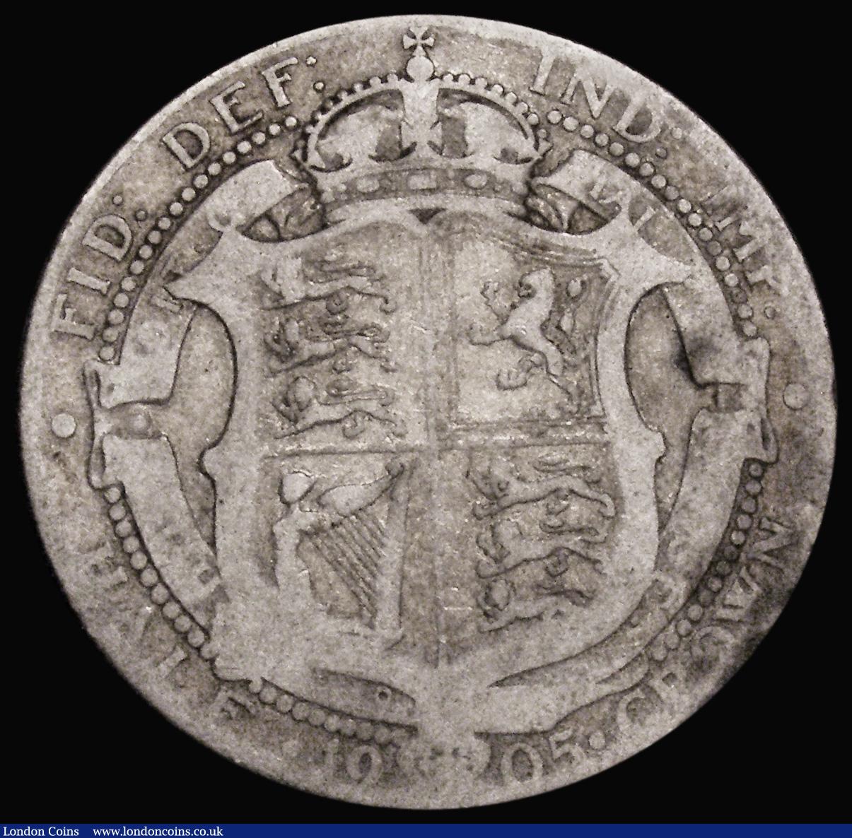 London Coins : A175 : Lot 2626 : Halfcrown 1905 ESC 750, Bull 3571 Fair, the key date in the series