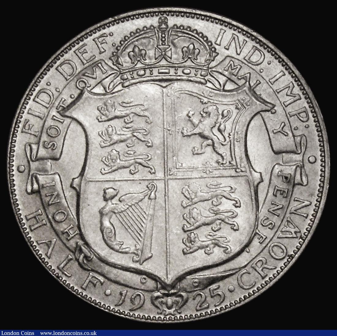 London Coins : A175 : Lot 2633 : Halfcrown 1925 ESC 772, Bull 3727 Nearer EF than VF, a pleasing piece and rare in all grades above F...