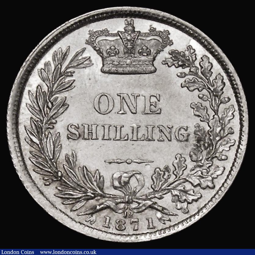 London Coins : A175 : Lot 2765 : Shilling 1871 ESC 1321, Bull 3039, Die Number 12, EF the obverse with some contact marks