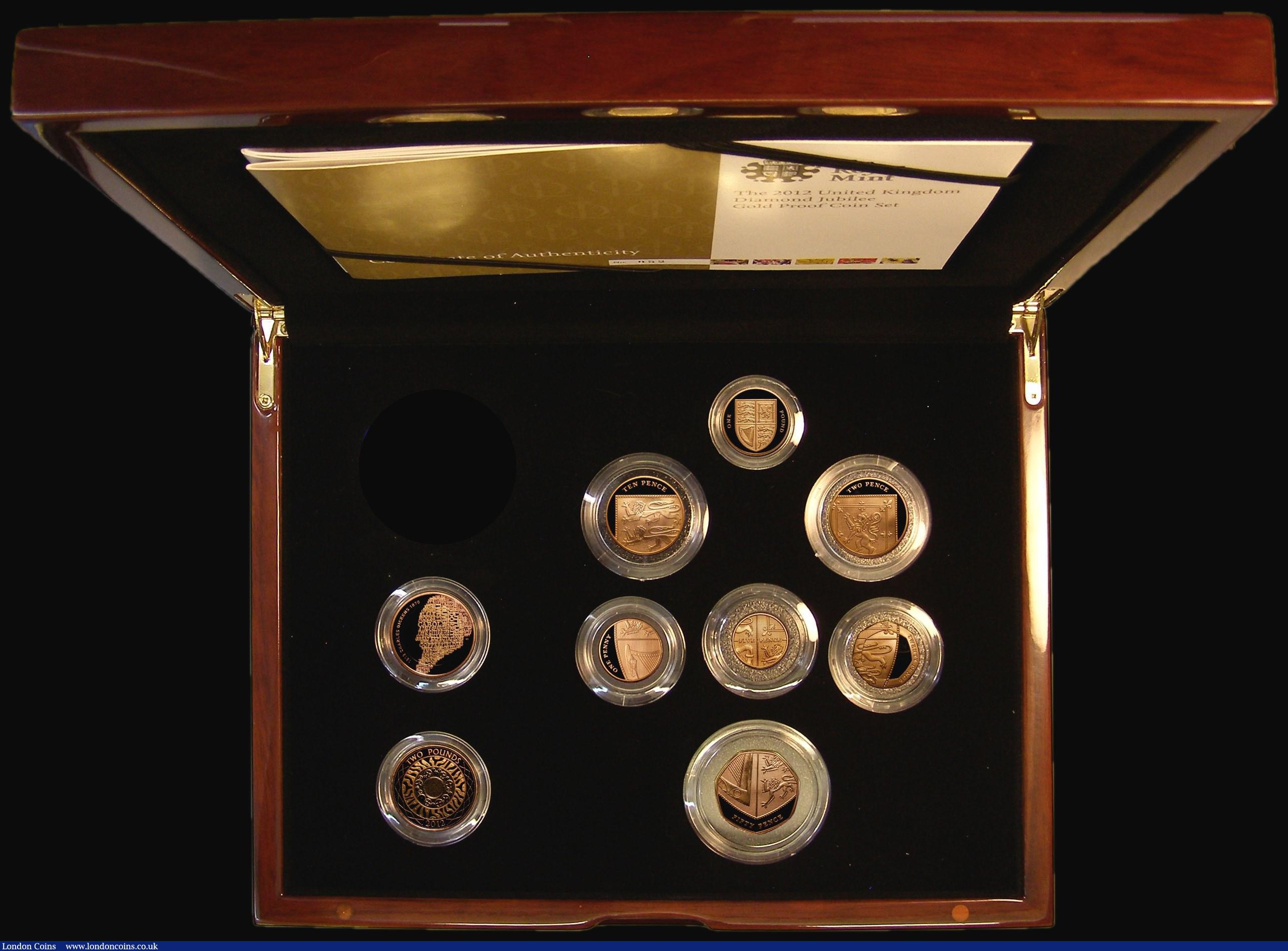 London Coins : A175 : Lot 434 : Proof Set 2012 a part set in gold (9 coins) S.PGDJS comprising Two Pounds (2) 'Technology'...