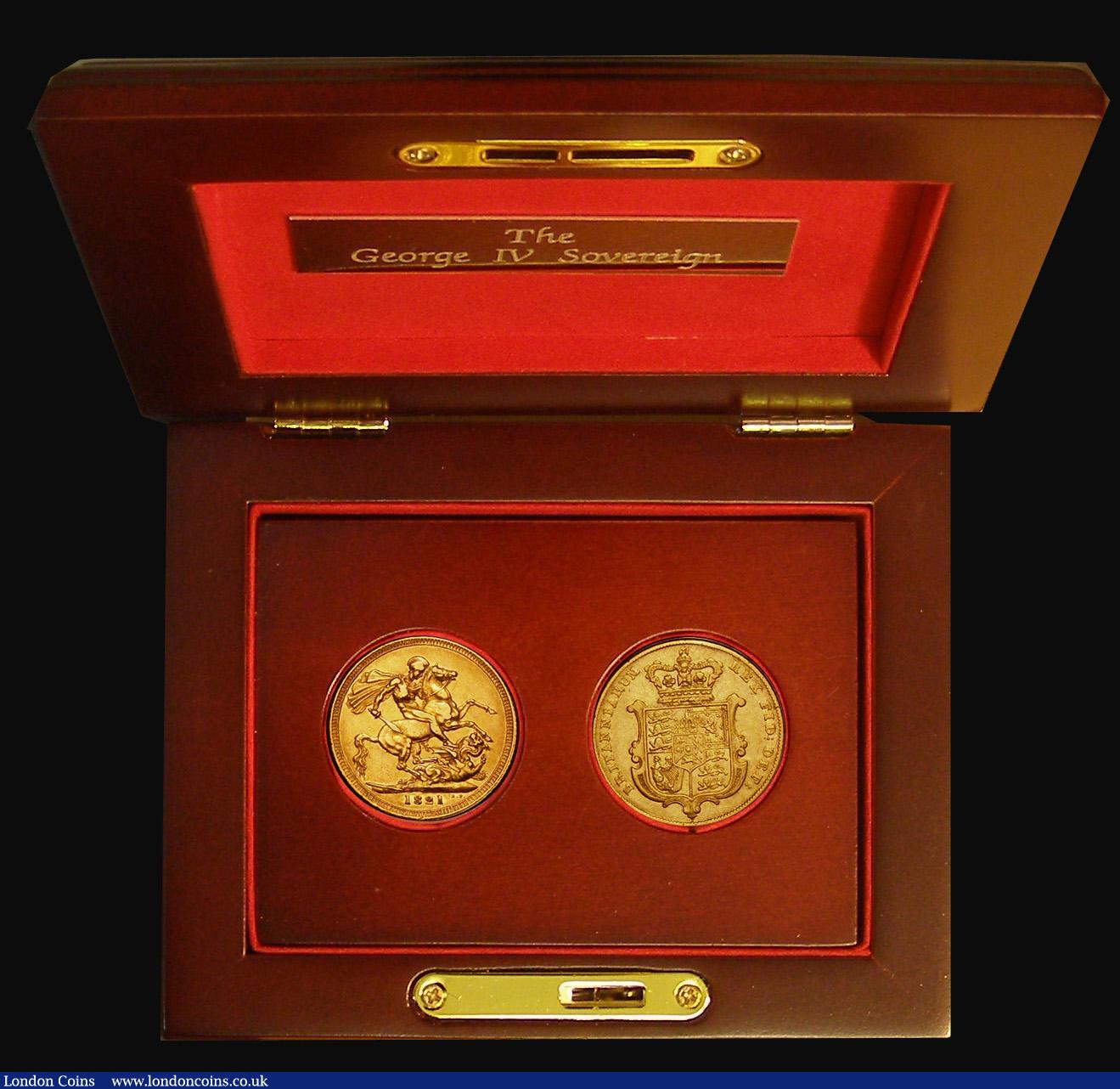 London Coins : A175 : Lot 516 : Sovereigns (2) 'The George IV Sovereign Collection' a 2-coin set comprising Sovereign 1821...