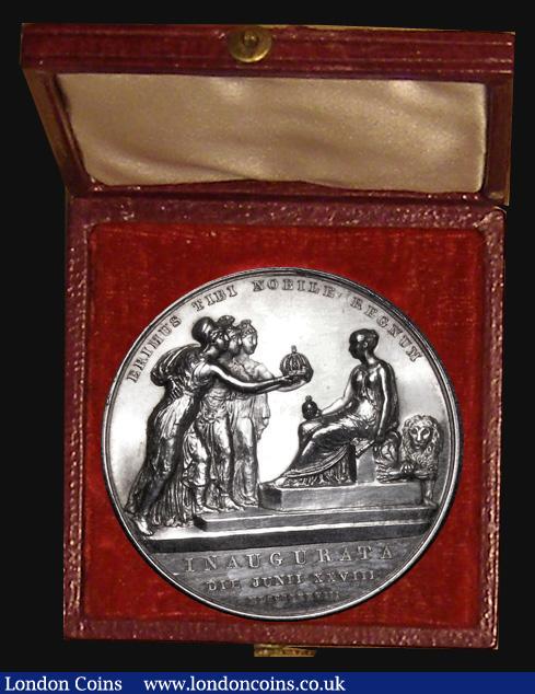 London Coins : A175 : Lot 806 : Coronation of Queen Victoria 1838 36mm diameter in silver by B.Pistrucci, Eimer 1315, BHM 1801, Obve...