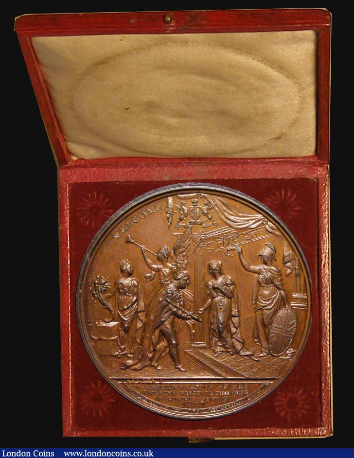London Coins : A175 : Lot 874 : Queen Victoria, Visit to the City of London 1837 61mm diameter in bronze by J.Barber, Eimer 1303, BH...