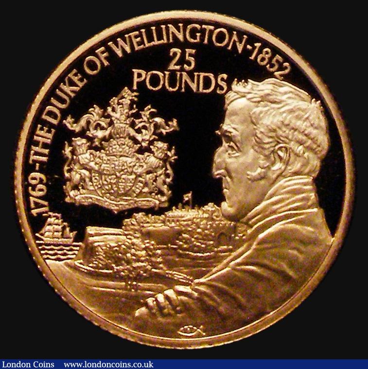 London Coins : A175 : Lot 942 : Alderney &pound;25 Gold 2002 150th Anniversary of the Death of the Duke of Wellington KM#30 Gold Pro...