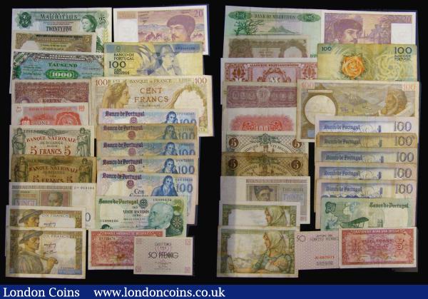 World (38) 1914-recent issues mostly in circulated grades including Antarctica $10 Dr John Hamilton, India 5 Rupees George VI, Belgium 5 Francs (2) 1914 and 1919 the latter pleasing VF, Malaya 50 Cents 1941 nVF, Tripolitania 100 Lire 1943 Libya Pick M6 nVF, 1000 (TAUSEND) Marks 1944 issue ALLIIERTE MILITARBEHORDE series 31 150535 EF and more : World Banknotes : Auction 175 : Lot 153