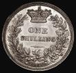 London Coins : A175 : Lot 1900 : Shilling 1852 ESC 1299, Bull 3001, AU/GEF and lustrous with a scratch on the portrait