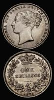 London Coins : A175 : Lot 1993 : Shillings (2) 1858 ESC 1306, Bull 3011, Davies 873 dies 2A, EF and lightly toned, 1873 ESC 1325, Bul...