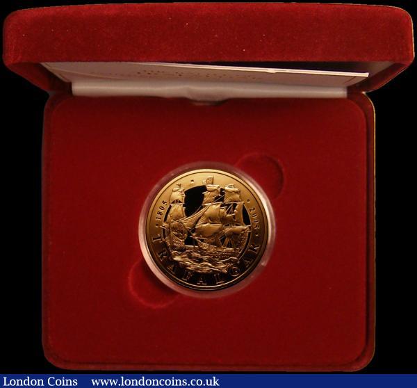 Five Pound Crown 2005 Battle of Trafalgar 200th Anniversary S.L14 Gold Proof FDC in the red case of issue with certificate : English Cased : Auction 175 : Lot 257