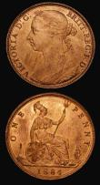 London Coins : A175 : Lot 2683 : Pennies (2) 1863 Freeman 42 dies 6+G, UNC/AU with traces of lustre, 1884 Freeman 119 dies 12+N, UNC ...