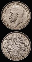 London Coins : A175 : Lot 2875 : Sixpences (2) 1928 ESC 1817, Bull 3900 UNC with golden tone, 1930 ESC 1819, Bull 3905 A/UNC with att...