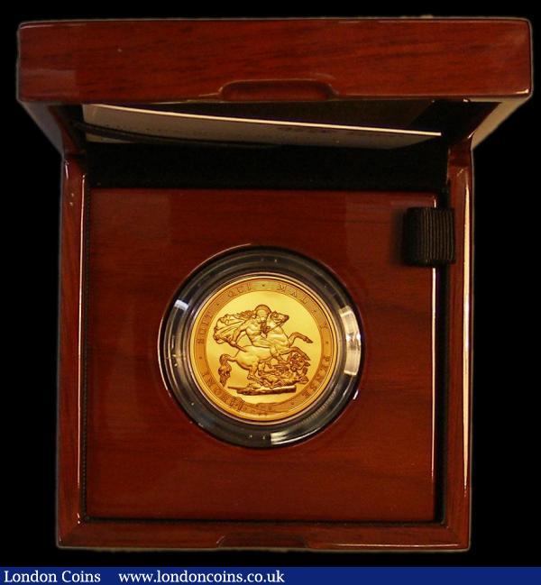 Five Pounds Gold 2017 'The Five Sovereign Piece - 200th Anniversary of the re-introduction of the Gold Sovereign' S.SE15 BU and in the Royal Mint's presentation box with certificate : English Cased : Auction 175 : Lot 320