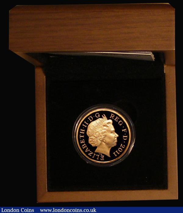 One Pound 2011 Edinburgh Gold Proof S.J30 FDC in the Royal Mint box of issue with certificate, the Spink Standard Catalogue states only 499 pieces issued : English Cased : Auction 175 : Lot 386