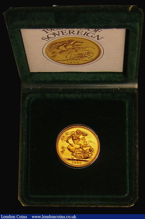 Sovereign 1980 S.SC1 Proof nFDC lightly toned, in the green Royal Mint box of issue with certificate : English Cased : Auction 175 : Lot 481