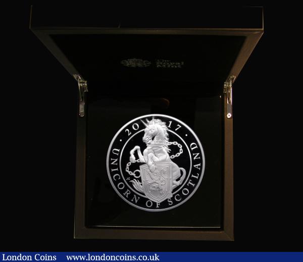 Ten Pounds 2017 Queen's Beasts - The Unicorn of Scotland 5oz. Silver Proof S.QCC2 FDC in the Royal Mint box of issue with certificate and booklet : English Cased : Auction 175 : Lot 533