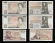 London Coins : A175 : Lot 72 : Fifty Pounds Somerset B352 issued 1981 (5) A17 123473 and 123474 two consecutives AU, then 3 others ...