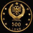 London Coins : A175 : Lot 941 : Albania 500 Leke 1968 500th Anniversary of the Death of Prince Skanderbeg KM#56.1 Gold Proof, an imp...