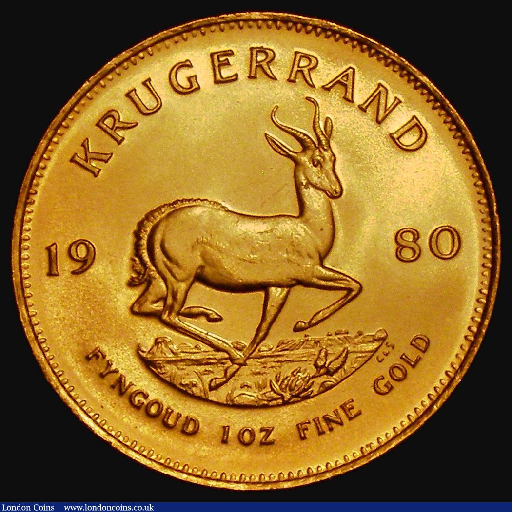 London Coins : A176 : Lot 1036 : South Africa Krugerrand 1980 KM#73 Lustrous UNC with some light contact marks